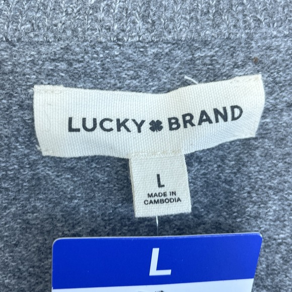 Lucky Brand Women's L Pullover Medium Heather Gray e0633 - Picture 3 of 7